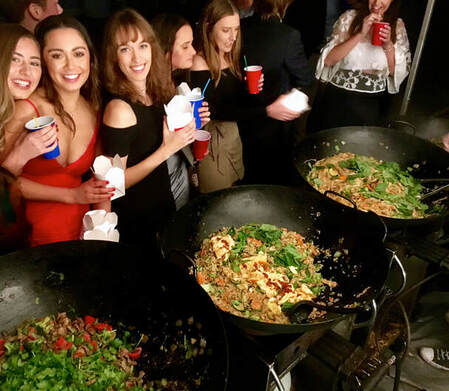 Friends Eating with Flying Woks CateringPicture
